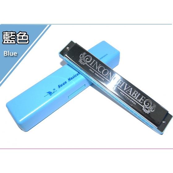 24孔複音口琴，C調，送簡易教學，金屬殼，附贈琴盒+擦拭布